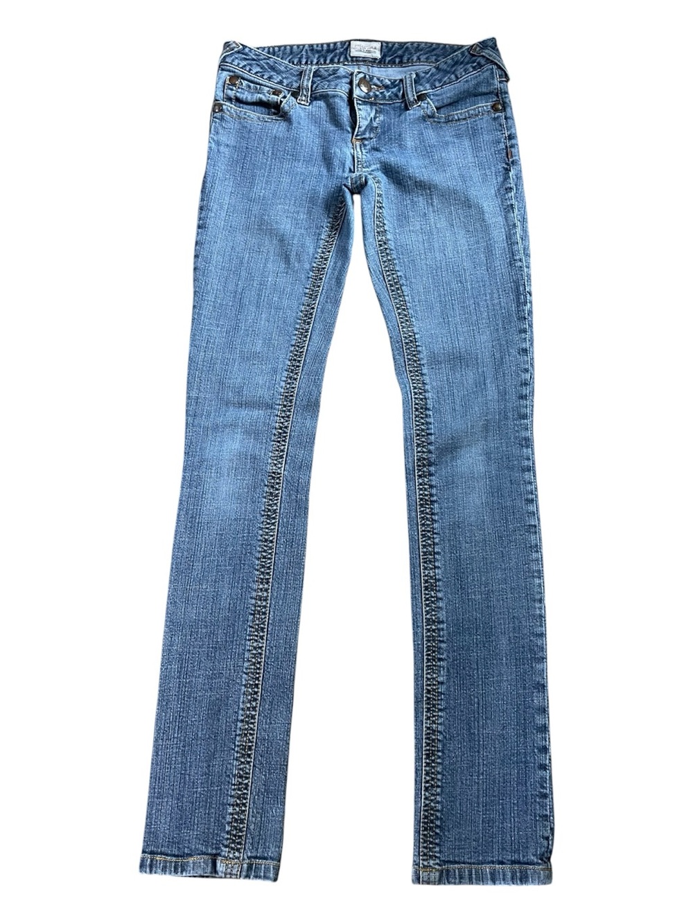 Free People Low Rise Slim Jeans with Decorative Side Seam. Size 26